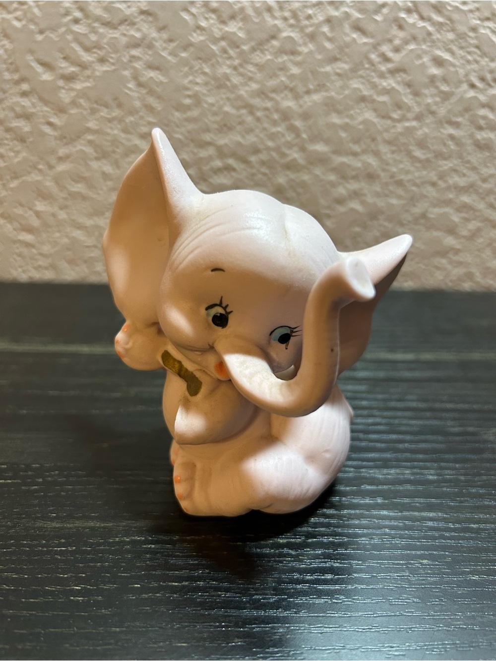 Vintage Pink Elephant Figurine Made in Japan A Papel Import Porcelain Ceramic